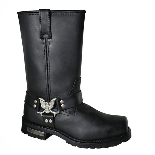 Men's 13" Side Zipper Boot Black - 1442Zipper - Shop Genuine Leather men & women's boots online | AdTecFootWear