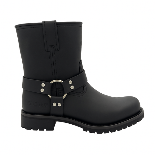 1436: Men's 7" Men's Biker Harness Boot - Black [soft toe]